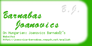 barnabas joanovics business card